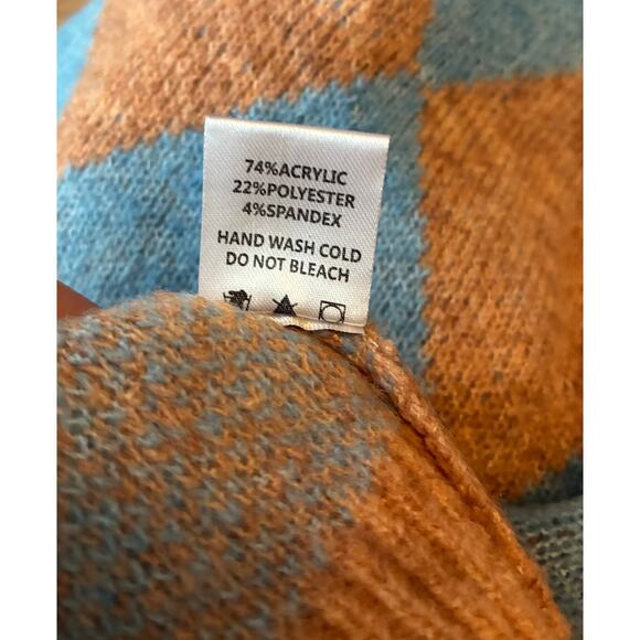 Ces Femme Mocha Brown and Blue Argyle Sweater Vest Women's Size Large - Picture 10 of 10